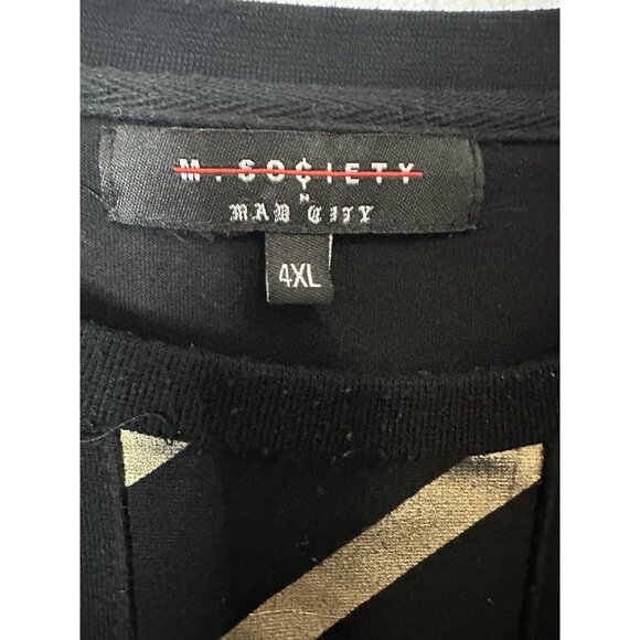 M Society Men’s Glittered Gold Money Black T Shirt Size 4XL - Picture 3 of 7